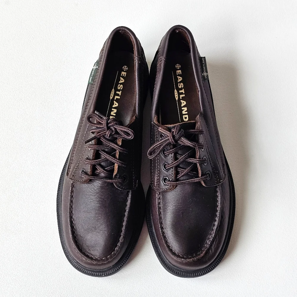 Vintage Eastland USA Genuine Leather Moc Toe Oxford Shoes Brown Men’s 9.5M